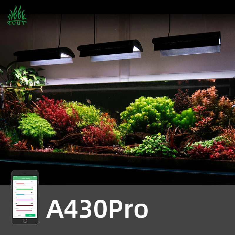 Hot Sale Full Spectrum APP Control Aquarium Led RGB+UV Aquascape Aquarium Light Week Aqua A430 Pro