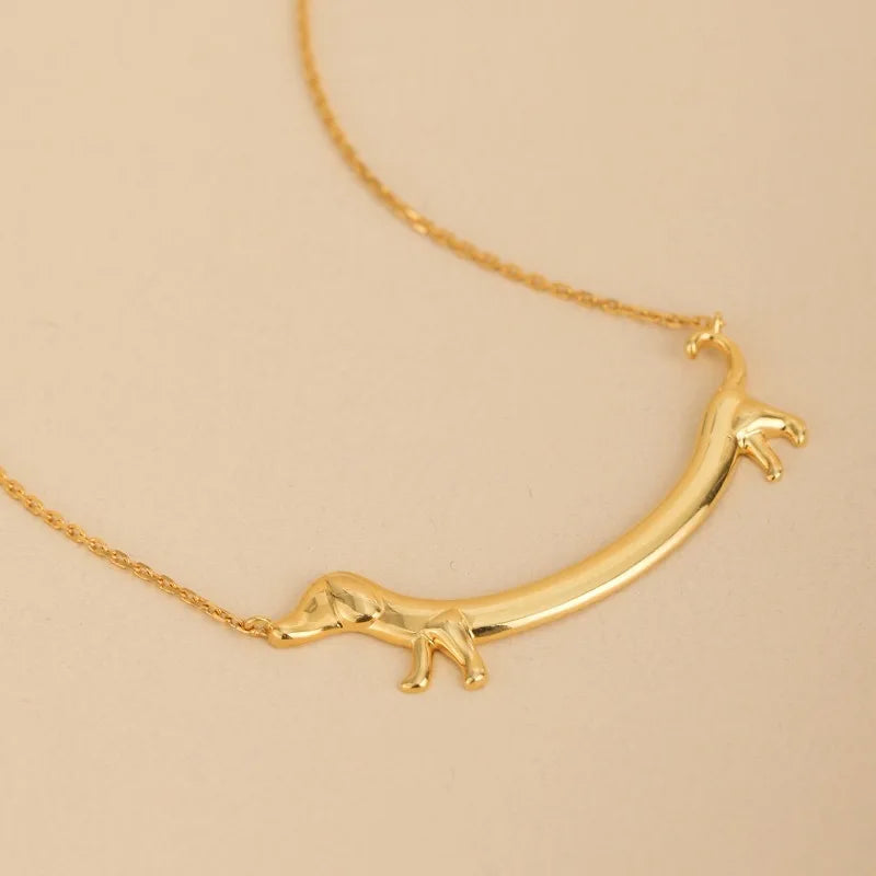 New Cute Dachshund Dog Necklace Fashionable Creative Collar Chain Women Necklaces Jewelry Gift Stainless Steel 18K Femme Jewelry