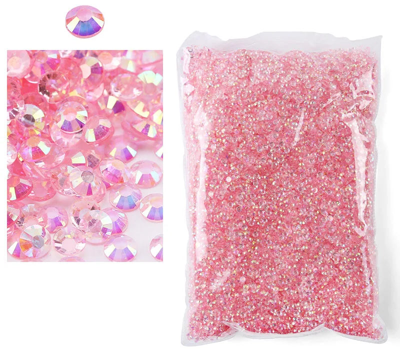 Wholesale Flatback Jelly Resin AB Nail Art Rhinestones Large Package