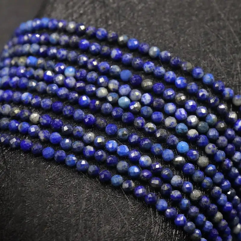 High Quality Natural Lapis Beads 3mm Faceted Natural Gemstones Spacer Beads Lapis Multi Faceted Beads
