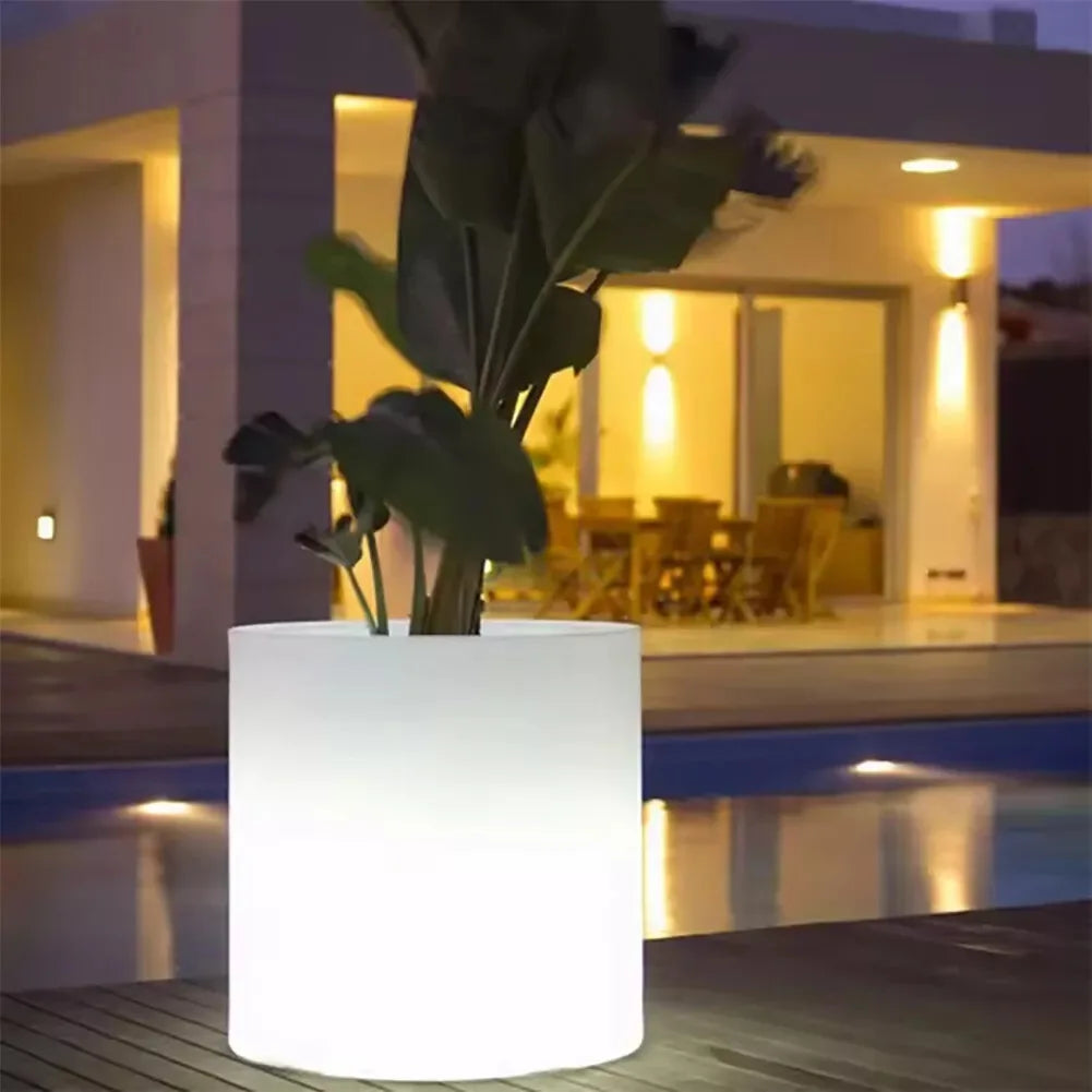Q203 Wholesale Luminous Flower Pot Light Luxury Custom Plastic Vine Ice Bucket Pot Container LED Flower Pot Light