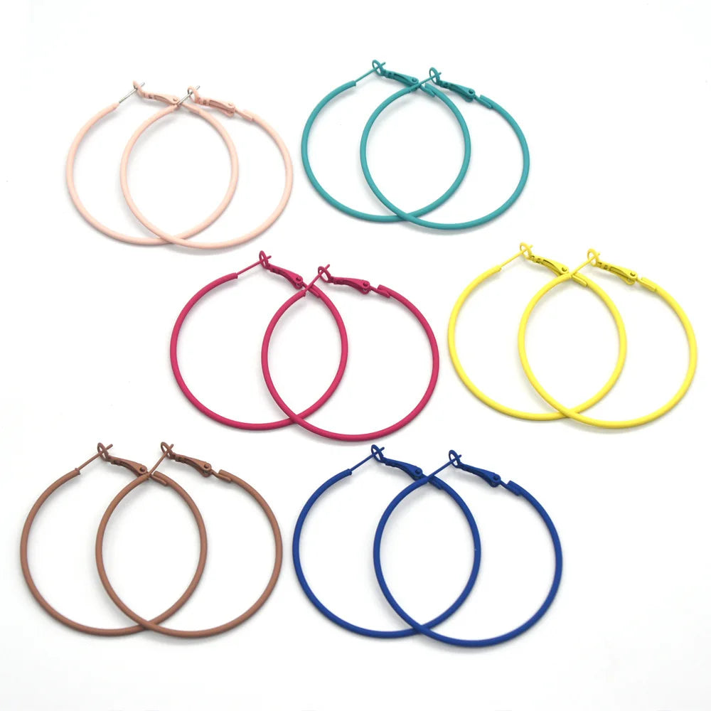 Fashion Party Dangle Earrings Accessories Colorful Statement Earrings Bohemian Candy Hoop Earrings for Women Girls