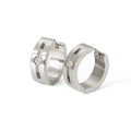 Trendy Titanium Steel 316L Diamond CZ Inlaid Geometric Chunky Huggie Hoop Earrings for Girls Hypoallergenic Jewelry