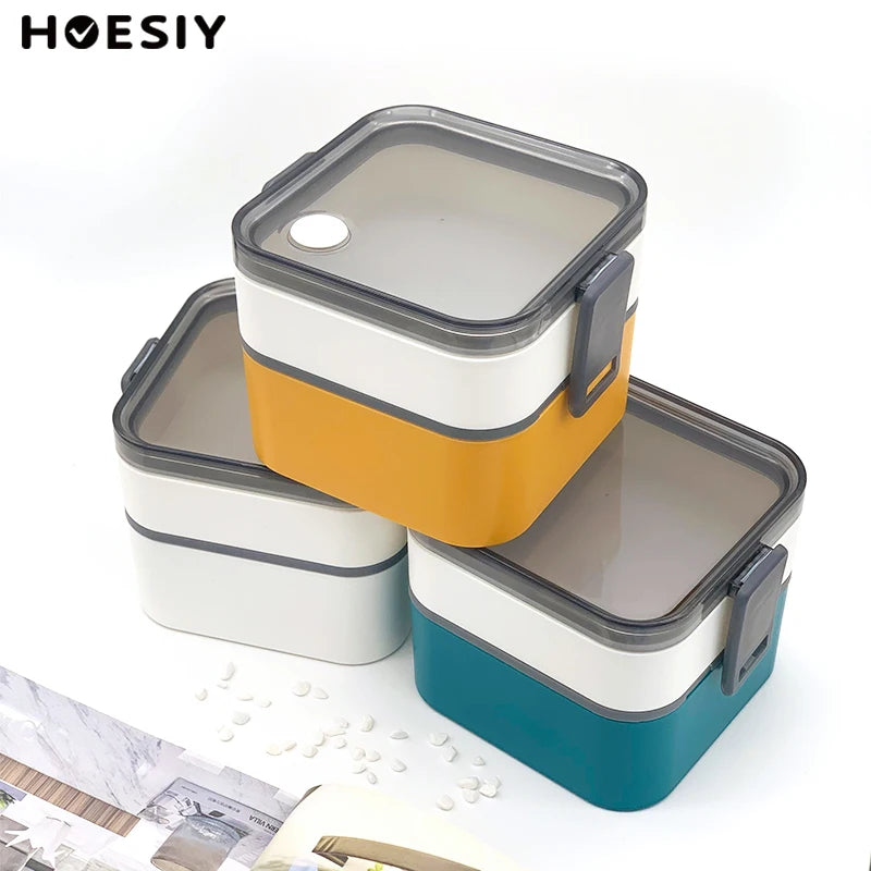 Single Layer Microwave Safe Food Grade Plastic Square Bento Box Boite Container Storage Food Adult Kids School Lunch Box