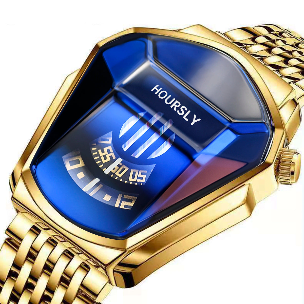 New Sport HOURSLY Mens Quartz Watch Hot Luxury Watch for Mens Stainless Steel Wristwatch Waterproof Clock Relogio Masculino