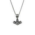 Nordic Viking Men Stainless Steel Mjolnir Thor Hammer Rune Valknut Pendant Necklace Jewelry