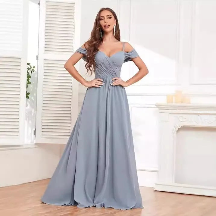 New Arrival Fashion Off Shoulder Elegant Evening Gown Temperament Party Dress Plus Size Prom Dress