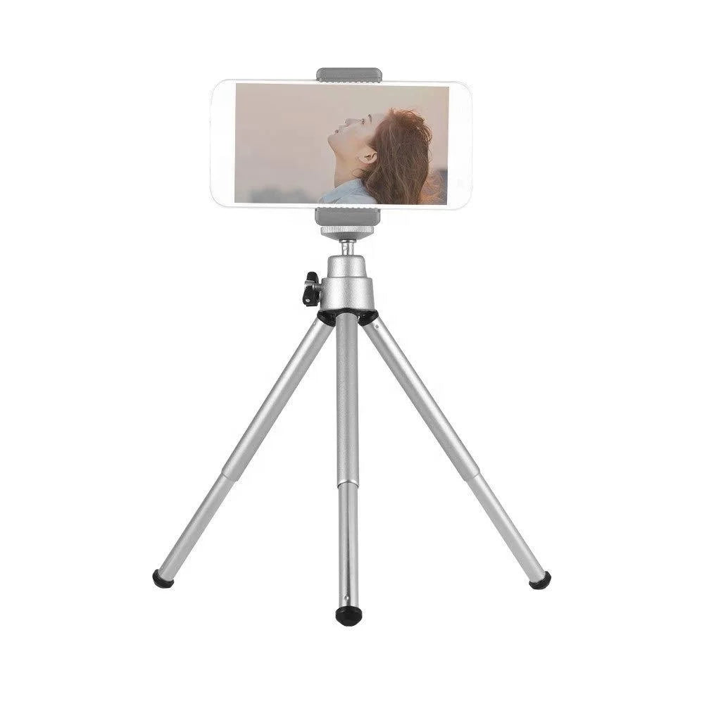 Free Shipping Aluminum Mini Tripod with Clip Metal Smartphone Lightweight Stand Mount for Mobile Phone Camera Stand Holder MegaBDM