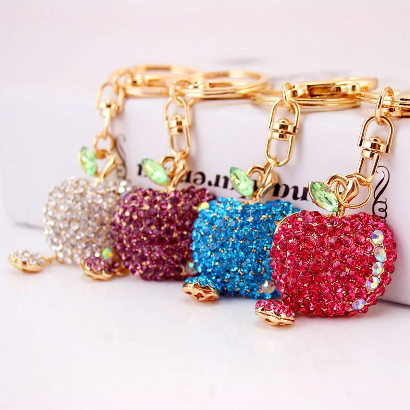 2025 Crystal  Diamond Christmas Eve Apple Christmas Gift Key Chain