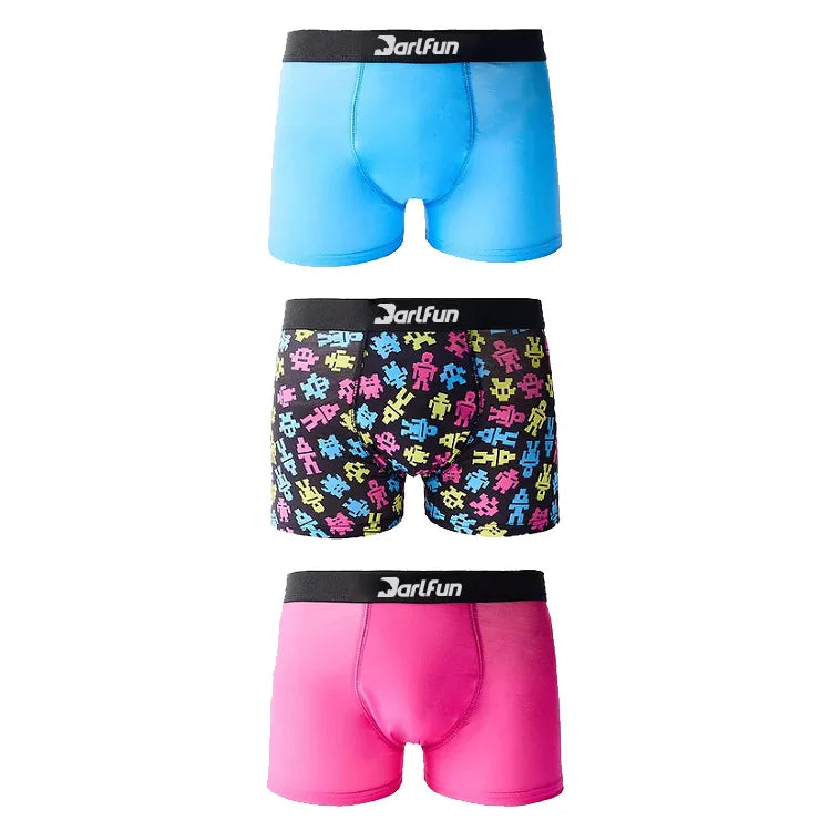 Custom Jacquard Logo Mid-Rise Breathable Boxer Briefs Men's Athletic Quick Dry Sports Underwear
