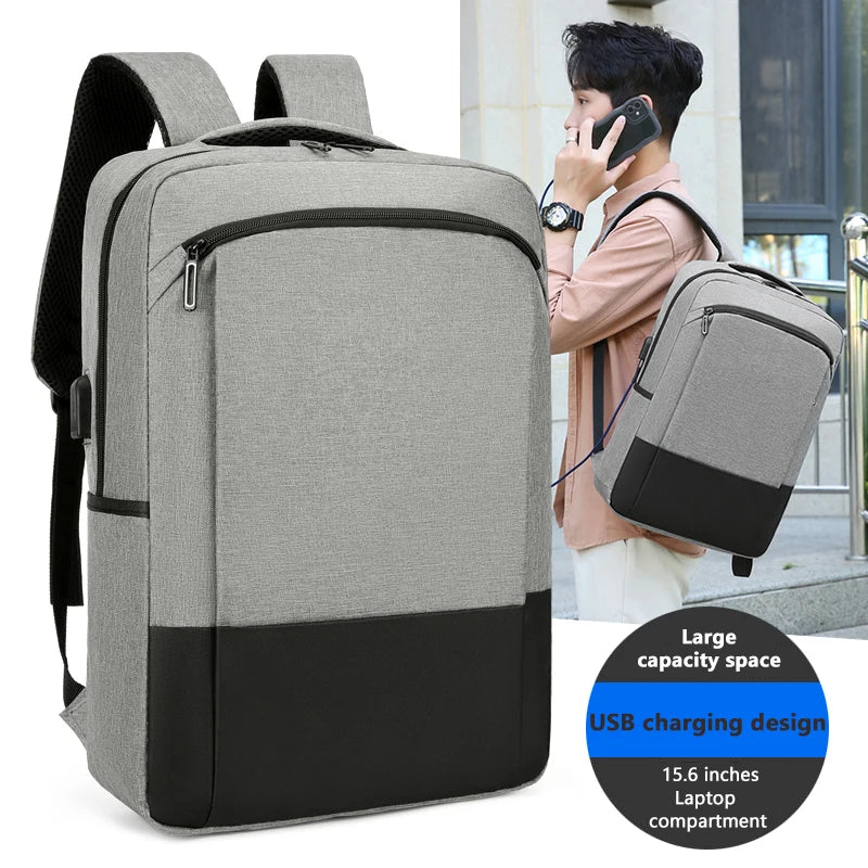 Free Sample New Custom Logo15.6 Inch Men's Office USB Large Laptop Backpack Travel Business School Bagpack