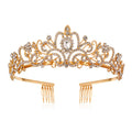 Rhinestone Diamond Party Wedding Tiaras for Girl  Party Dance Hair  Crown With Comb Children's Princess Hair Accessories