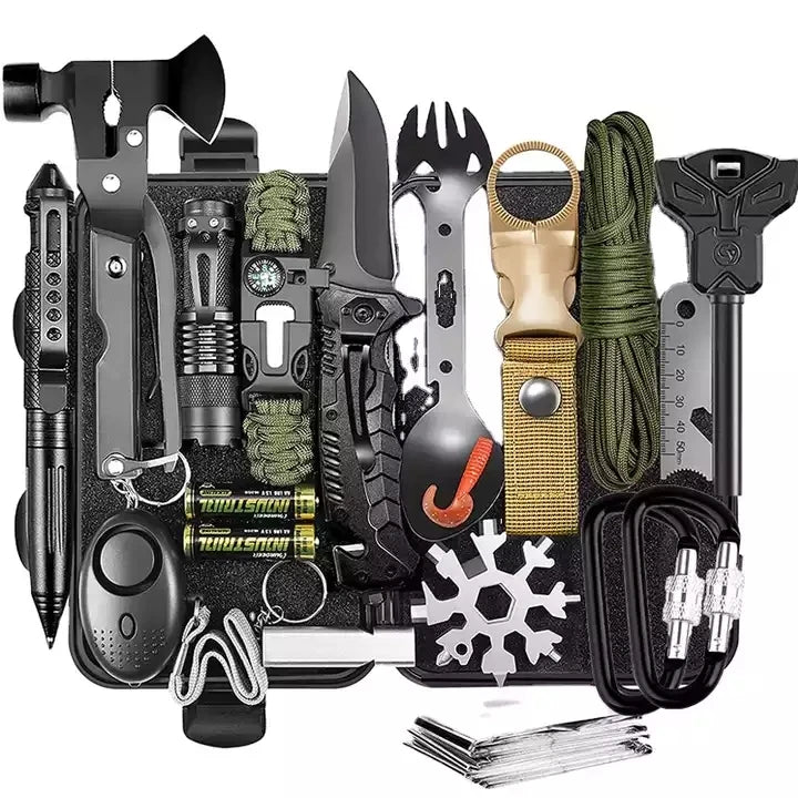 Survival Gear KitEmergency Edc Survival Tools All in 1 Sos Earthquake Aid Equipment Fishing HuntingCamping Hiking