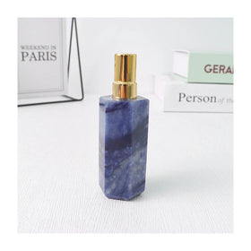 HZ Crystal Perfume Bottles 100% Natural Gemstones Sodalite Spray Bottle Crystal Healing Stones Crafts