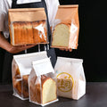 Factory Wholesale Kraft Paper Bag Bakery Window Bag for Bread Loaf Bagel Toast Brown Packaging for Baked Goods