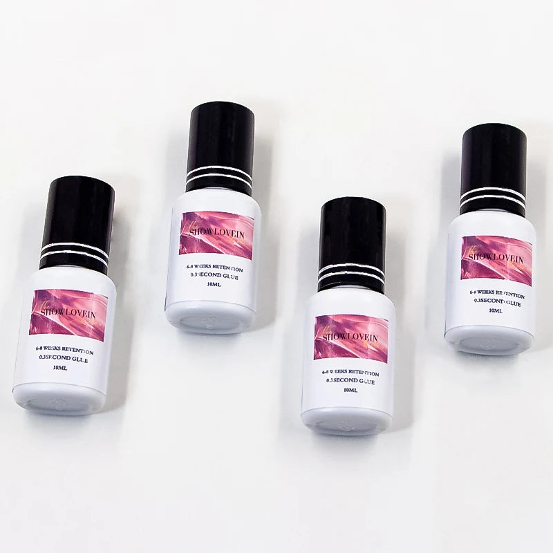 Custom Logo Black Clear 0.5 Second Lash Adhesive Glue 5ml 10ml Korea Eyelash Extension Glue
