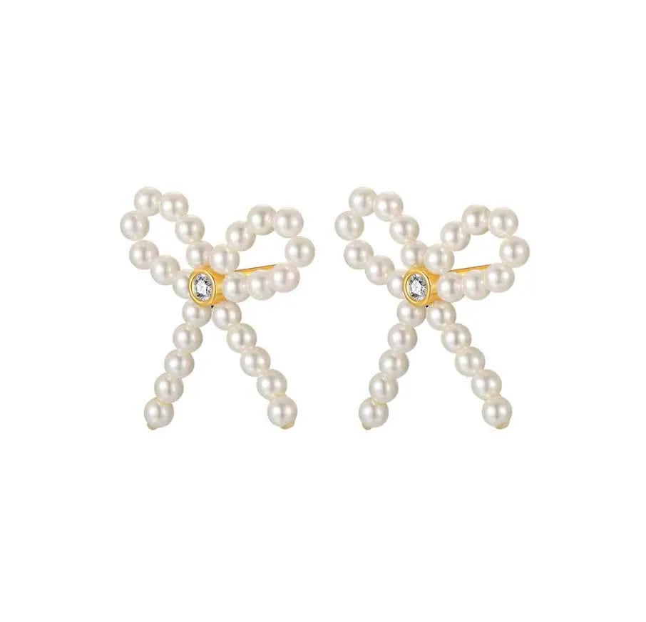 Milskye 2026 Custom Fine Fashion Jewelry 925 Silver 18k Gold Plated Lady Bow Earrings