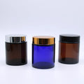 Large Capacity Blue Cylindrical Glass Jar 100ml Amber Cream Bottle Emerald Green Jar
