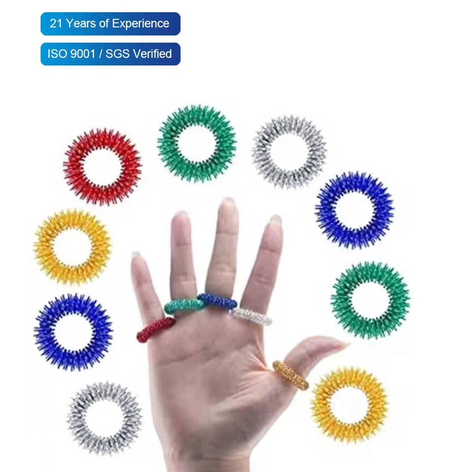 High Quality Blood Improving Colorful Circulation Fingers Acupressure Massage Rings Finger Massage Ring