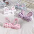 Korean Version NEW LOVELY STEREOSCOPIC Rabbit Ears Fabric European and American Style Wide Hair Band for Women Face Makeup