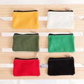 Canvas Cotton Coin Purse Solid Color Zipper Coin Key Bag Money Pocket Small Wallet Pouch