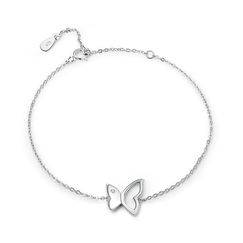 Fashion 925 Sterling Silver Jewelry Handmade Women Custom  Butterfly Bracelet
