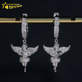 New Arrival Iced Out Hip Hop Earrings Fine Pendant Earrings 925 Sterling Silver Angel Style Moissanite Earrings