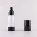 Hot Selling Sunscreen Skincare Cosmetic Packaging 50ml 100ml 120ml Black Plastic Airless Pump Bottle