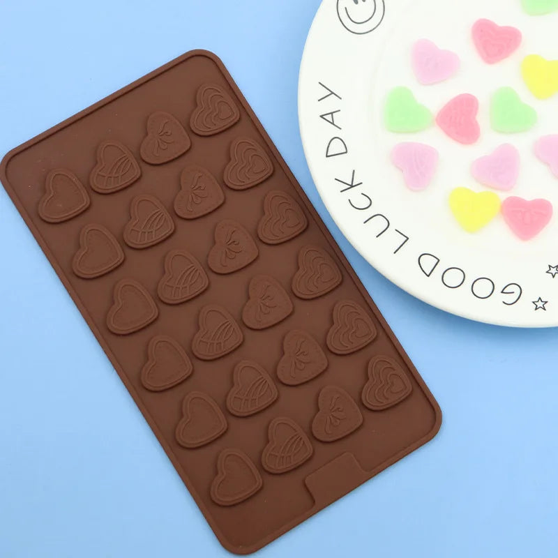 Saffron Valentine Heart Shape Silicone Chocolate Mold 3d Candy Chocolate Molds Ice Tray Silicone Heart Shape