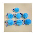 New Resin A-Z Letter Keychain Creative Blue Hairball Tassel Keychain Backpack Pendant Gift for Mom