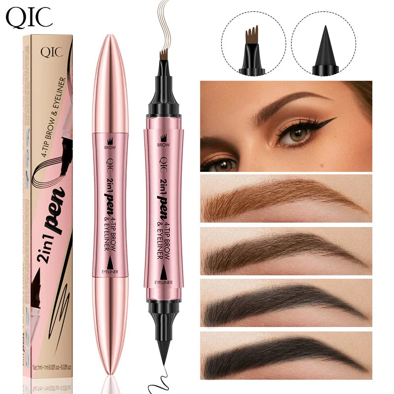 Microblading Four Fork Private Label Logo Customized Make up Products Cosmetics Liquid Eyebrow Pencil