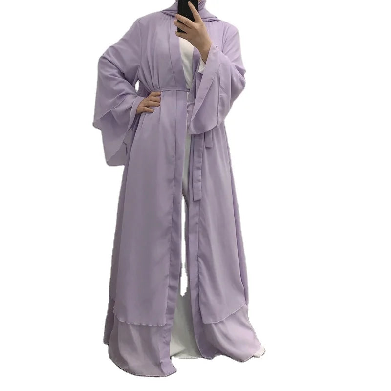 Islamic Clothing Modern Front Open Dubai Abaya Traditional Muslim Clothing Dresses Muslim Chiffon Abaya Dress Islamic Cardigan