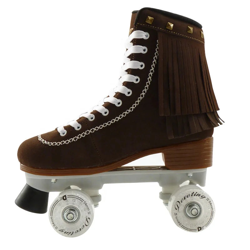 Factory Outdoor Quad Flashing Roller Skates with PU Wheel PP Chassis