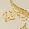 Wholesale 18K Gold Plated Stainless Steel Women's Ring Popular Fashion Cute Pattern Letter Design Gemstone Ring