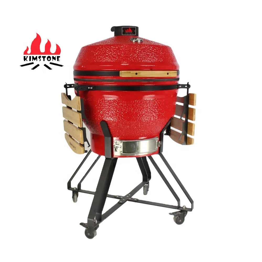 KIMSTONE New Design Deflector 26 Inch Kamado Joetisserie Rotisserie Brown Kamado Bbq Komodo 26 Inch Kamado Grill