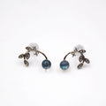 Natural Moonstone Earring Studs 925 Sterling Silver Crystal Labradorite Gemstone Leaves Shape Design Jewelry for Girls Party MegaBDM
