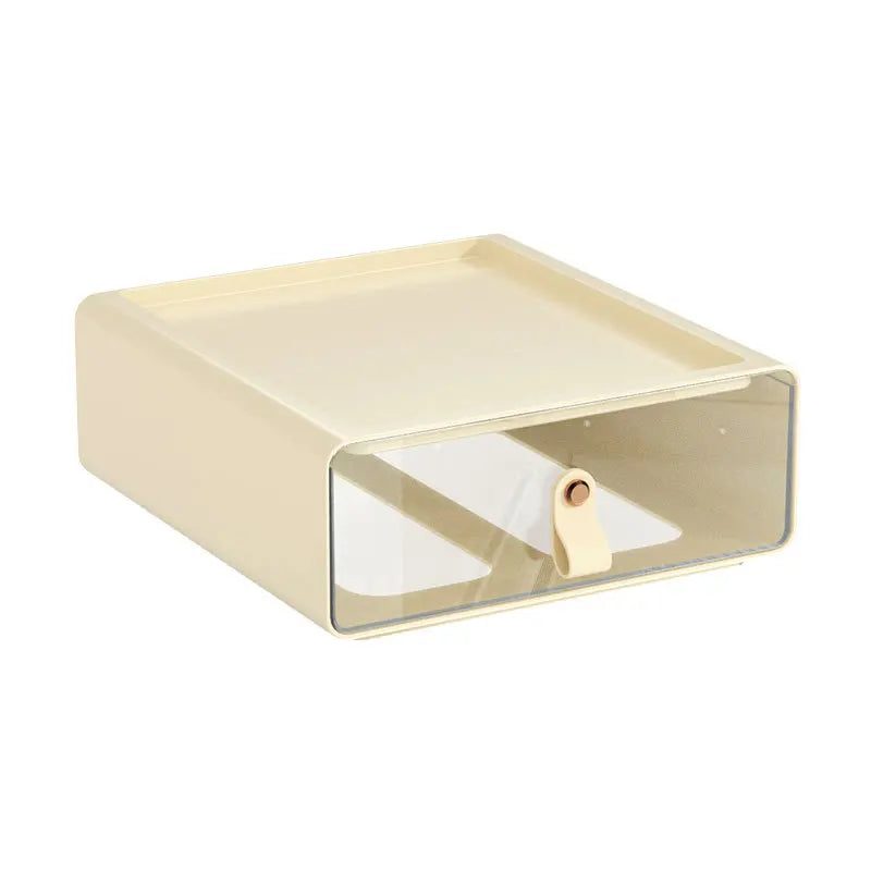Light Luxury Transparent Plastic Storage Box High-Appearance Desktop Multifunctional Drawer Book Cosmetics Sorting Book Storage