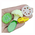100Pcs Realistic Fruit Vegetables Figurines Cauliflower Lotus Root Slices Kiwifruit Ornaments Dollhouse Kitchen Food Toys