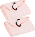 Custom Logo 3-Pack Heavy-Duty Carabiner Tri-fold Waffle Microfiber Sports Towels for Golf