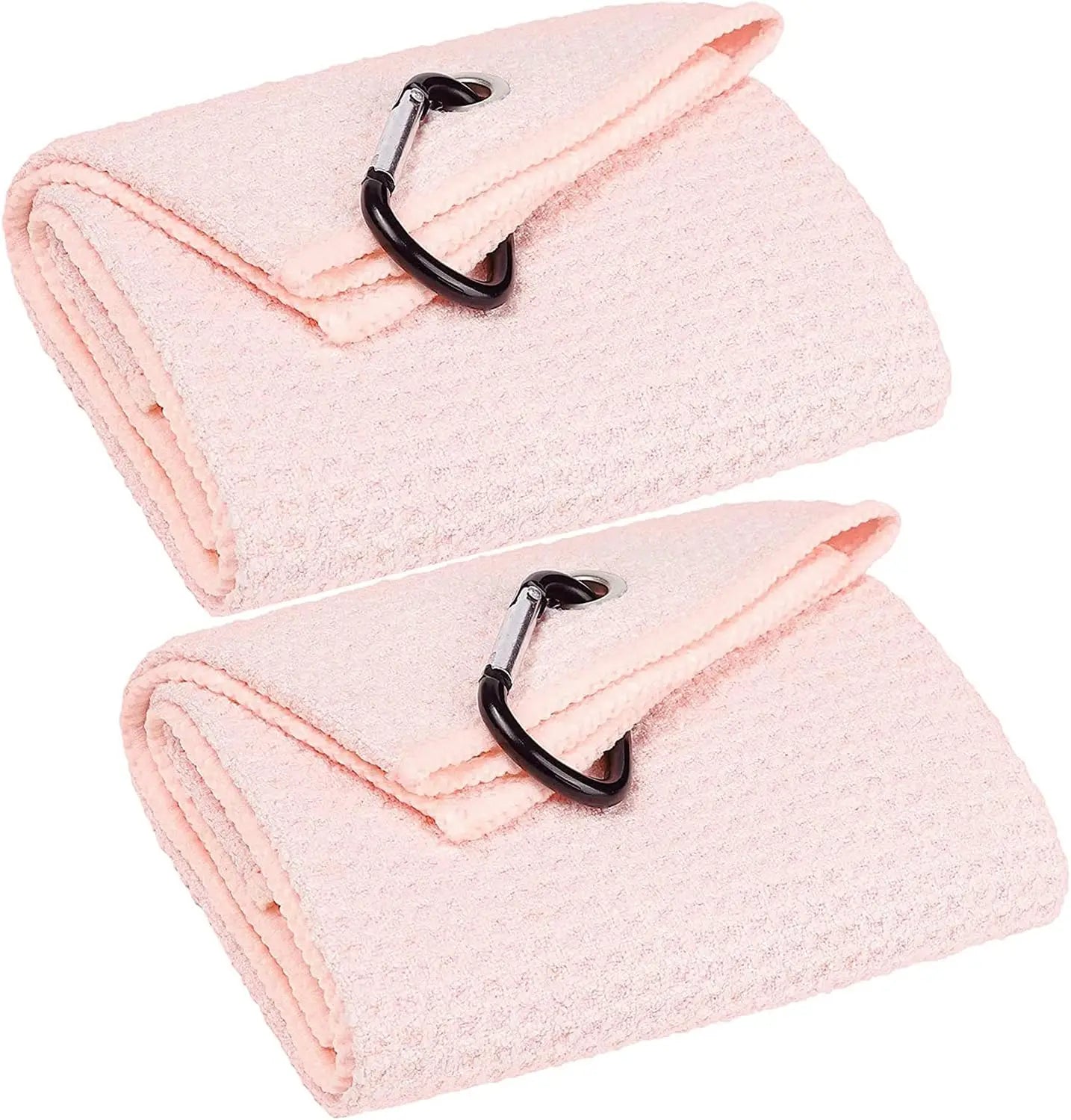 Custom Logo 3-Pack Heavy-Duty Carabiner Tri-fold Waffle Microfiber Sports Towels for Golf
