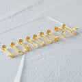 925 Sterling Silver 14/18K Gold Plated Fine Jewelry Internal Thread 16G Opal Flat Back Piercing Stud Earrings Women Wholesale