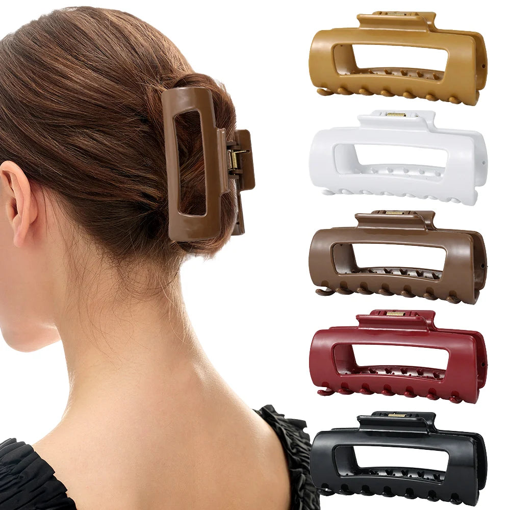 Silicone Flexible Hair Claw Clips for Women Hair Claw Clips for Thick Hair Unsnappable Non-slip Rectangle Hair Clips