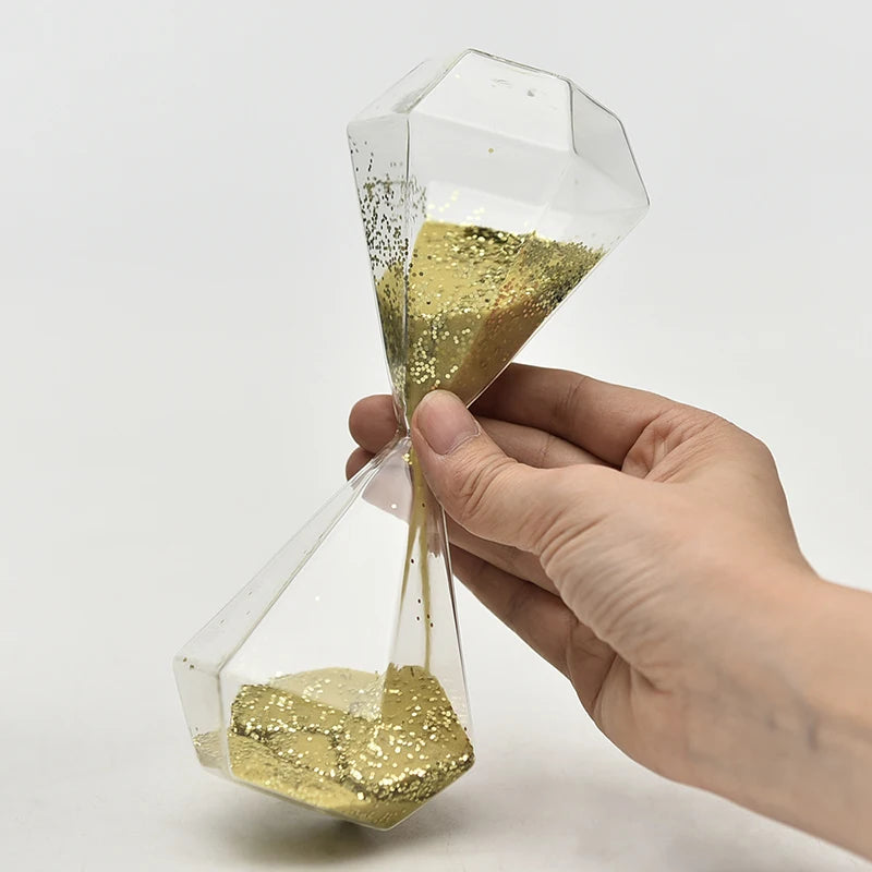Creative Gold Sequin Glass Hourglass Home Decoration and Desk Gift Handcrafted Glass Crafts