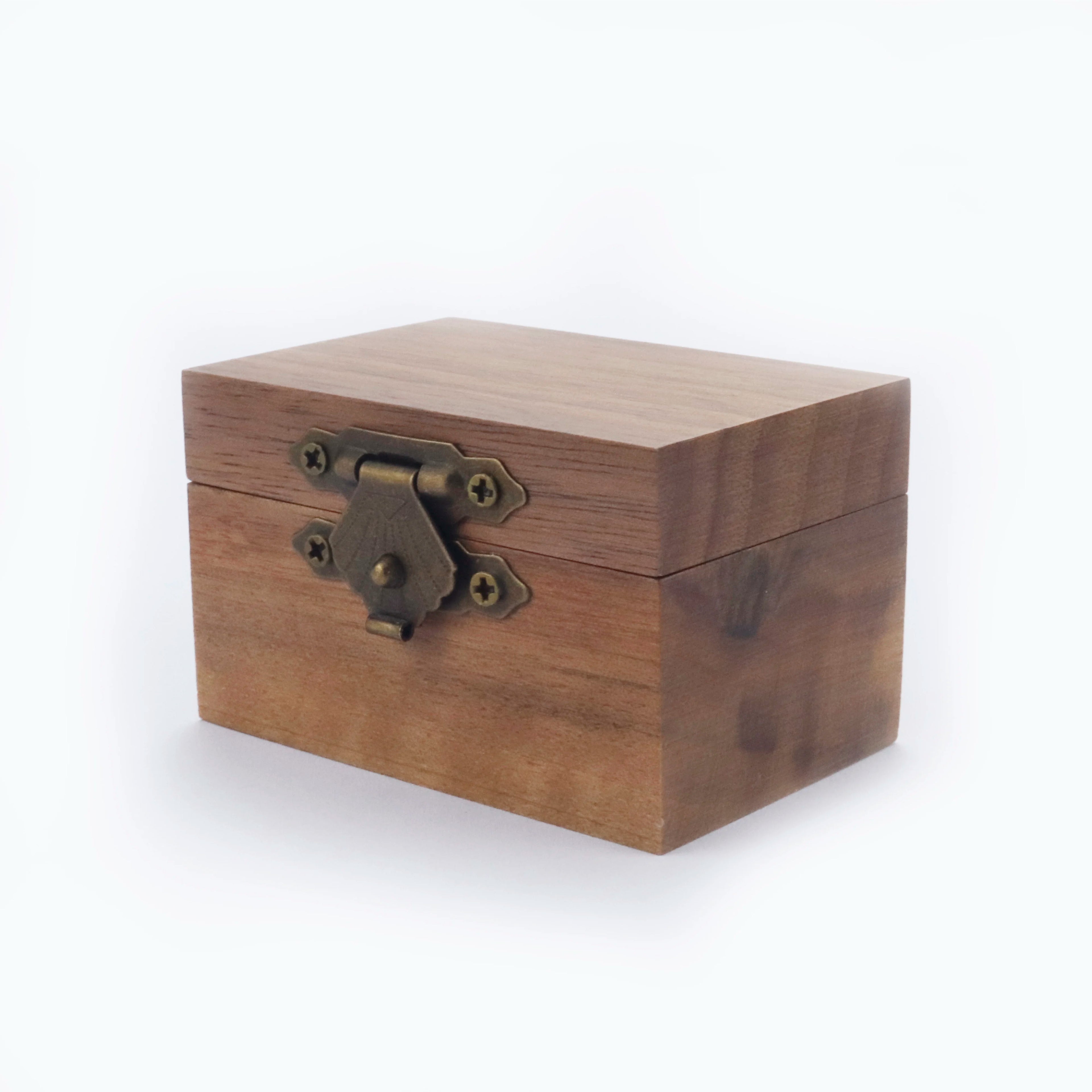Poya Fashion Square Soild Walnut Wood Wedding Ring Box for Gift