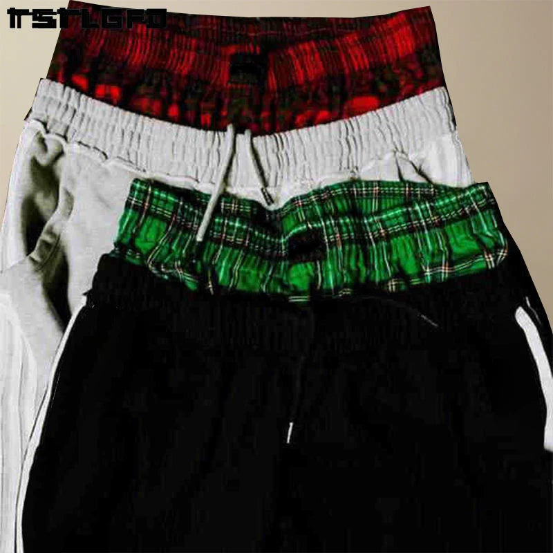 Custom Oversized Sweat Stripe Sweatpants Straight Wide Leg Baggy Track Pant Raw Hem Double Waist Pants Mens Wide Leg Pants
