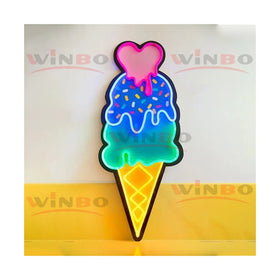 Fast Shop Advertising Decoration Signage Pizza Hamburger Sandwich Ham Sausage Cake Ice Cream Beer Logo Led Food Neon Sign Custom
