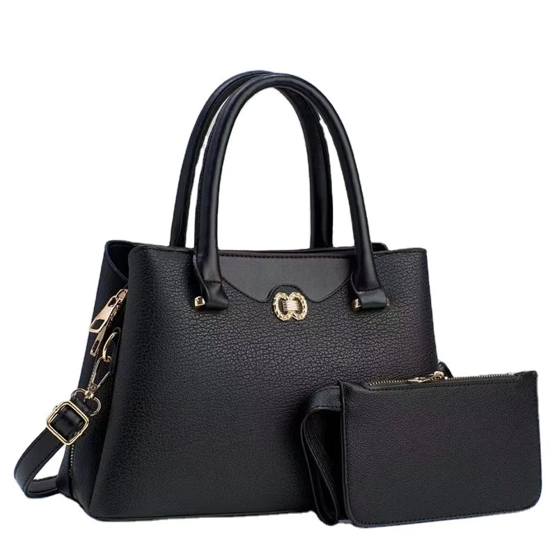2024 New Simple Middle-Aged Mom Fashion Trendy Handbags Large Capacity Casual Tote Two-Piece Set Versatile Stylish 'Sac Main