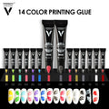 Vinimay Nail Stamping Gel Nail Polish 14 Colors Use for Nail Art Stamping Plate Nail Transfer Gel Stamping Polish for Salon