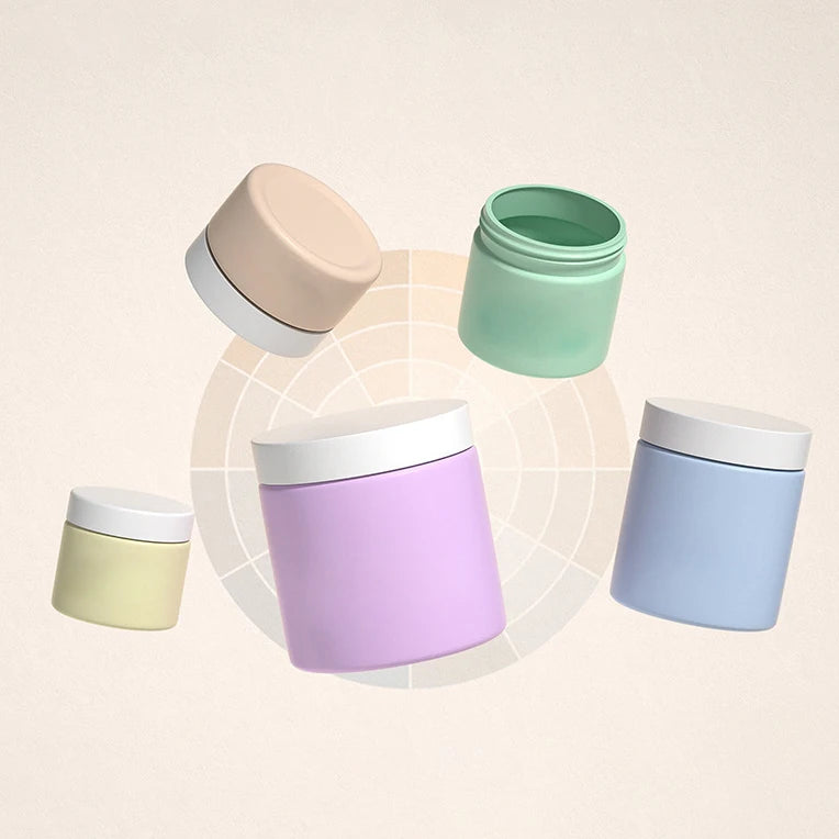 Eco Friendly  300ml 500ml Custom Printing Cosmetic Container Large Capacity Private Label Plastic Jar With Aluminum Lid