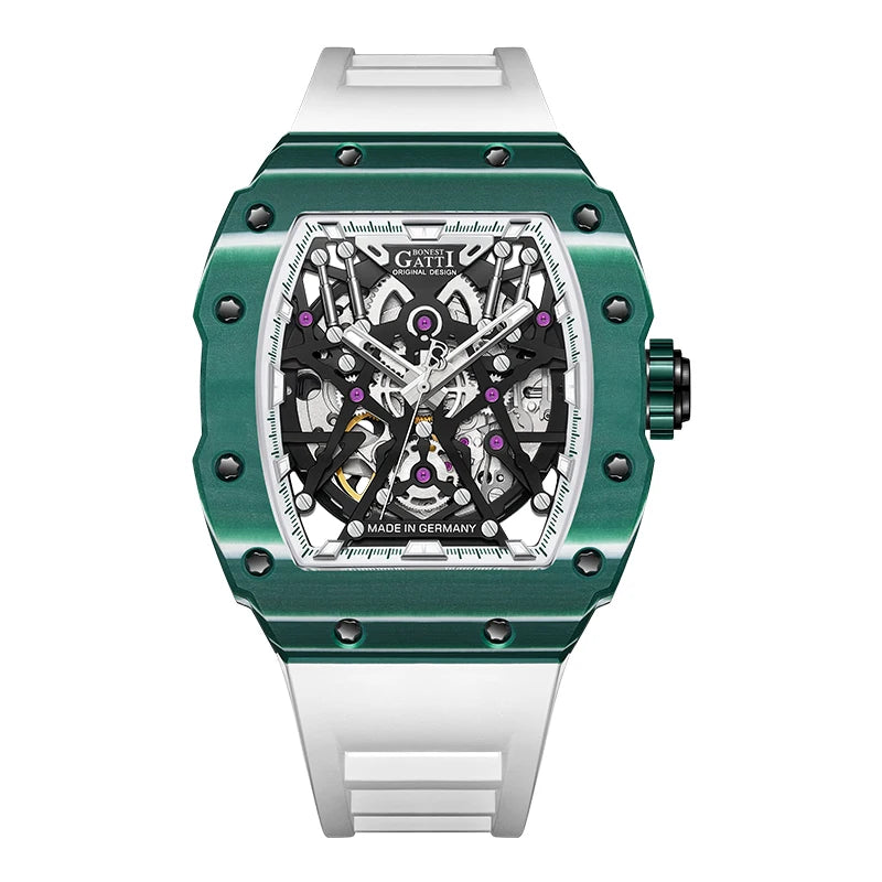 Japan Automatic Movement Carbon Fiber Luminous Bonest Gatti Fashionable Men Watch